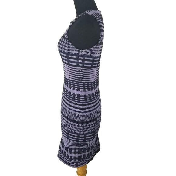 Opening Ceremony Y2K Bodycon Skater Dress Purple Aztec Stripe 2000s Style - Picture 7 of 16